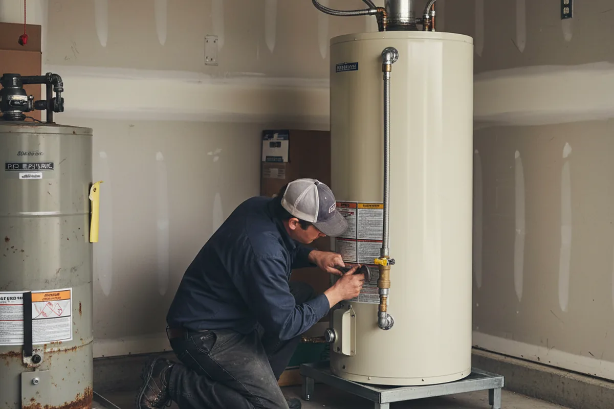 Water heater and shutoff valve replacement in Sumerco