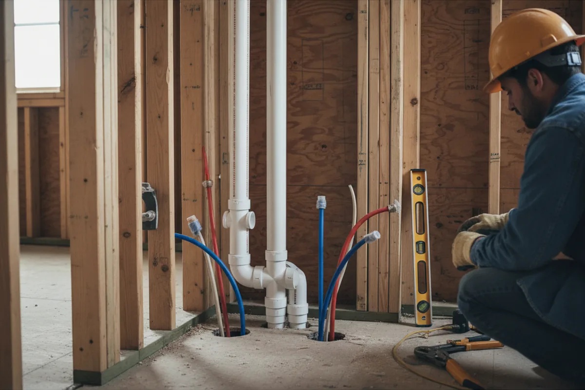 Drain and supply rough-in during Drain Cleaning in Sumerco